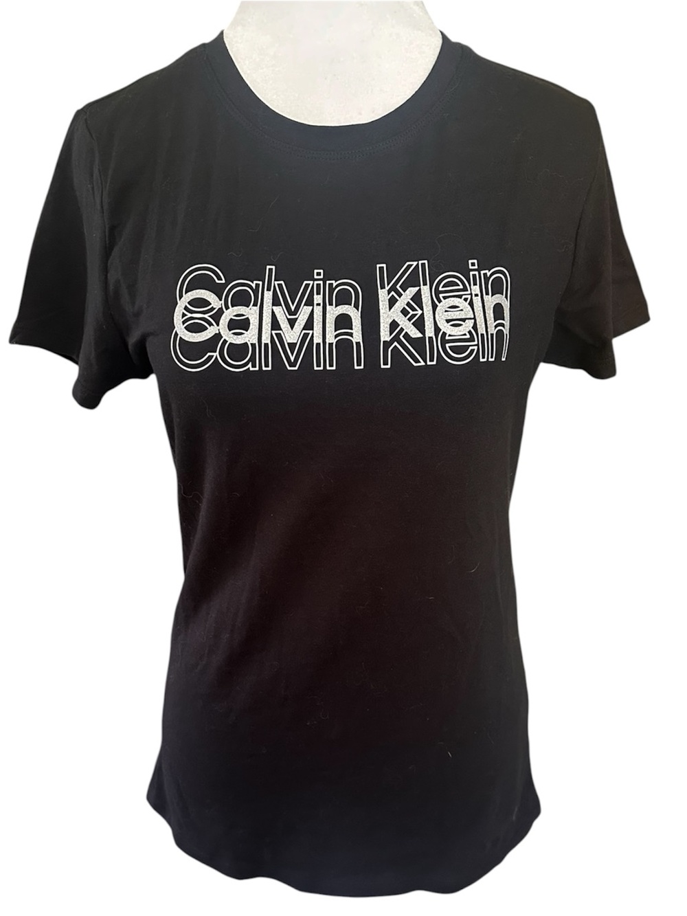 Calvin Klein Women's Black Logo Crewneck Tee Size Small